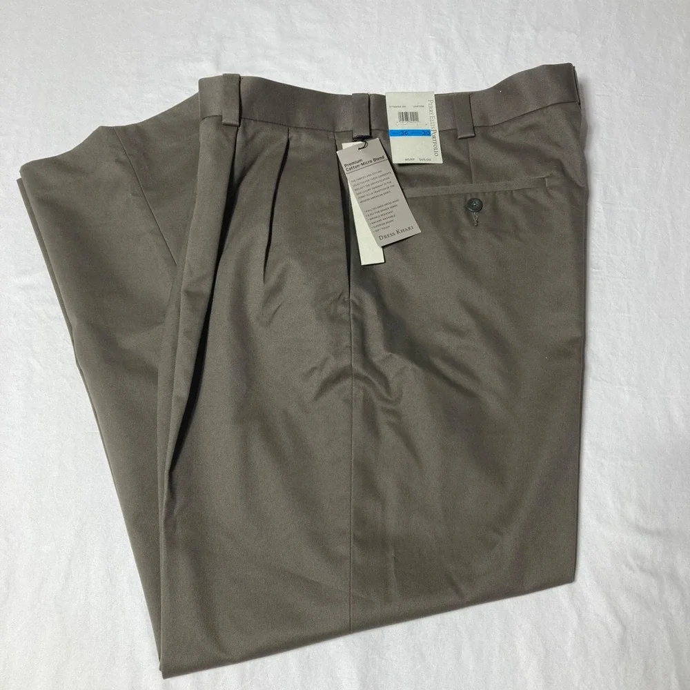 Perry Ellis Portfolio Dress Pants Dress Khaki‎ Men's Size 36x30 Pleated